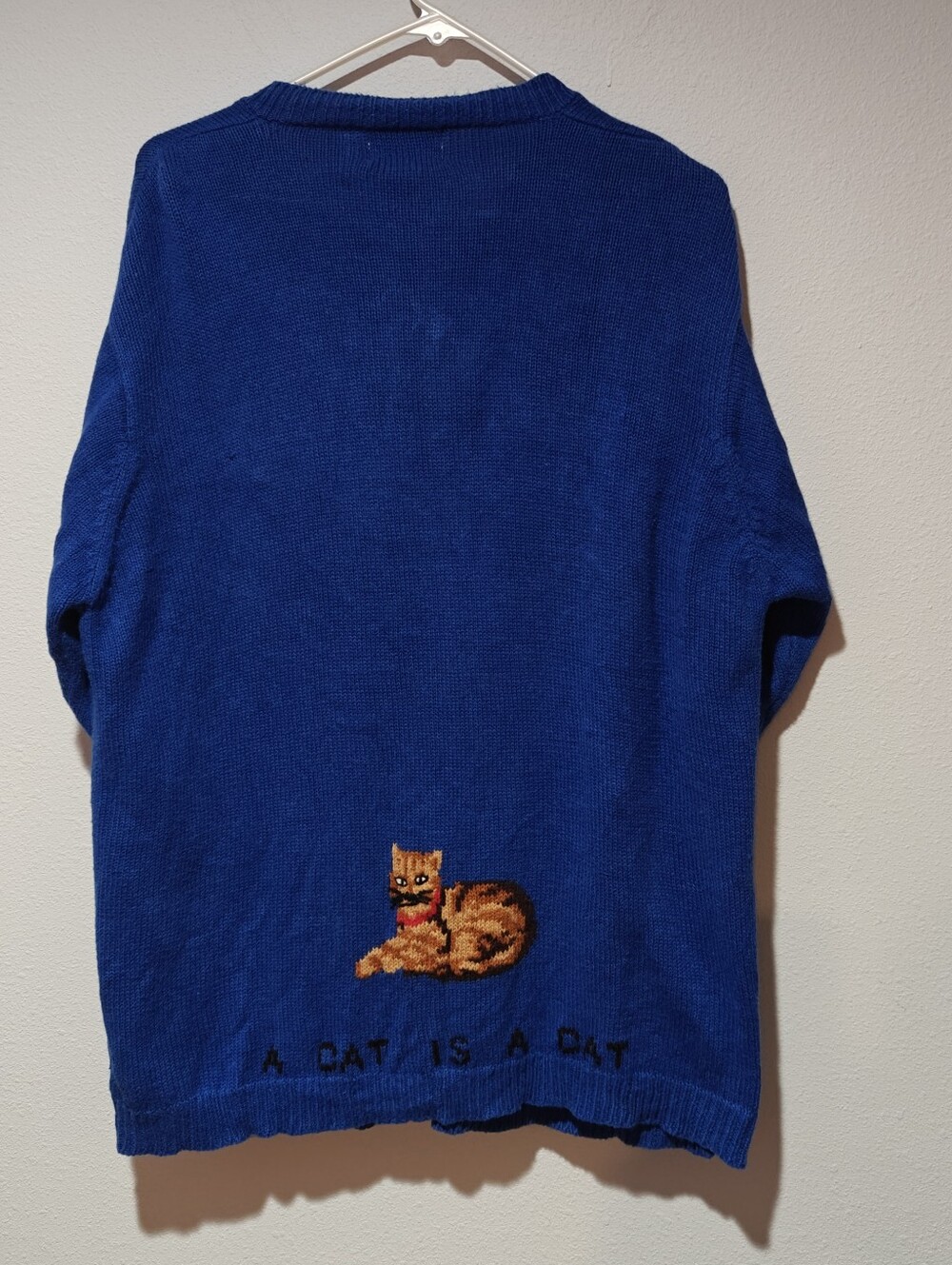 Rare Cat Knit Sweater Large Grandma 3D Cats The Quacker Factory Heavy - Picture 8 of 9